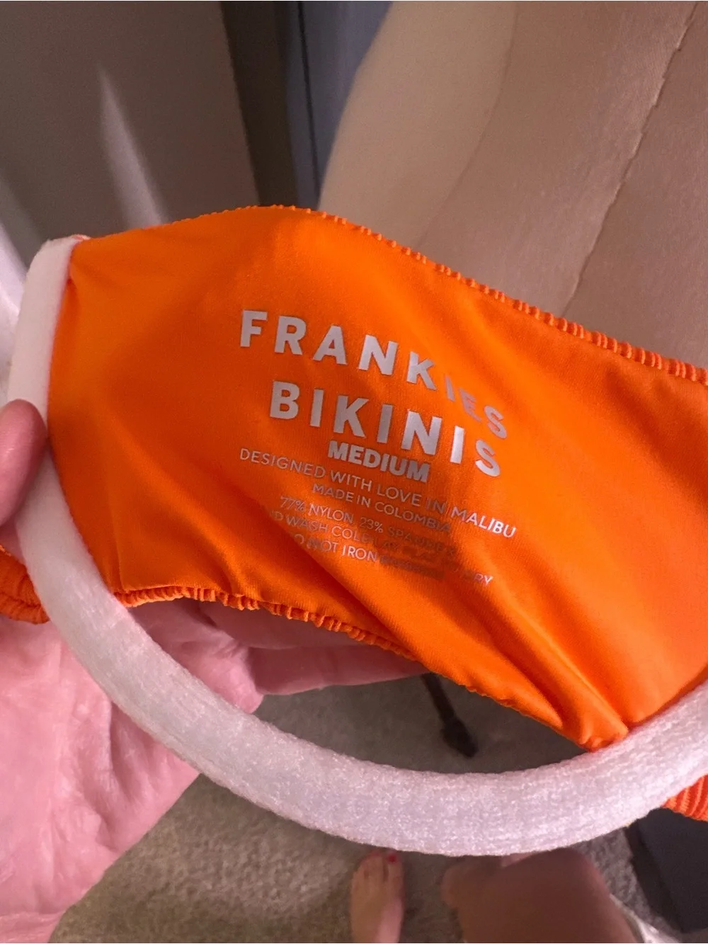 NWT Frankie’s Bikini’s Orange Underwire Swim Top - Size Medium. Campbell Plissé